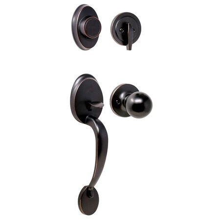 Weslock Hillcrest Dummy Handleset with Hudson Trim Oil Rubbed Bronze 02815-1G10020